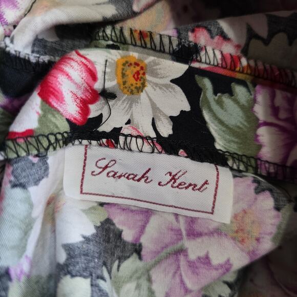 Vtg Floral Peasant Midi Dress Sz Small Collar Cottage Prairie Puff Sleeve Ruffle - Picture 8 of 12